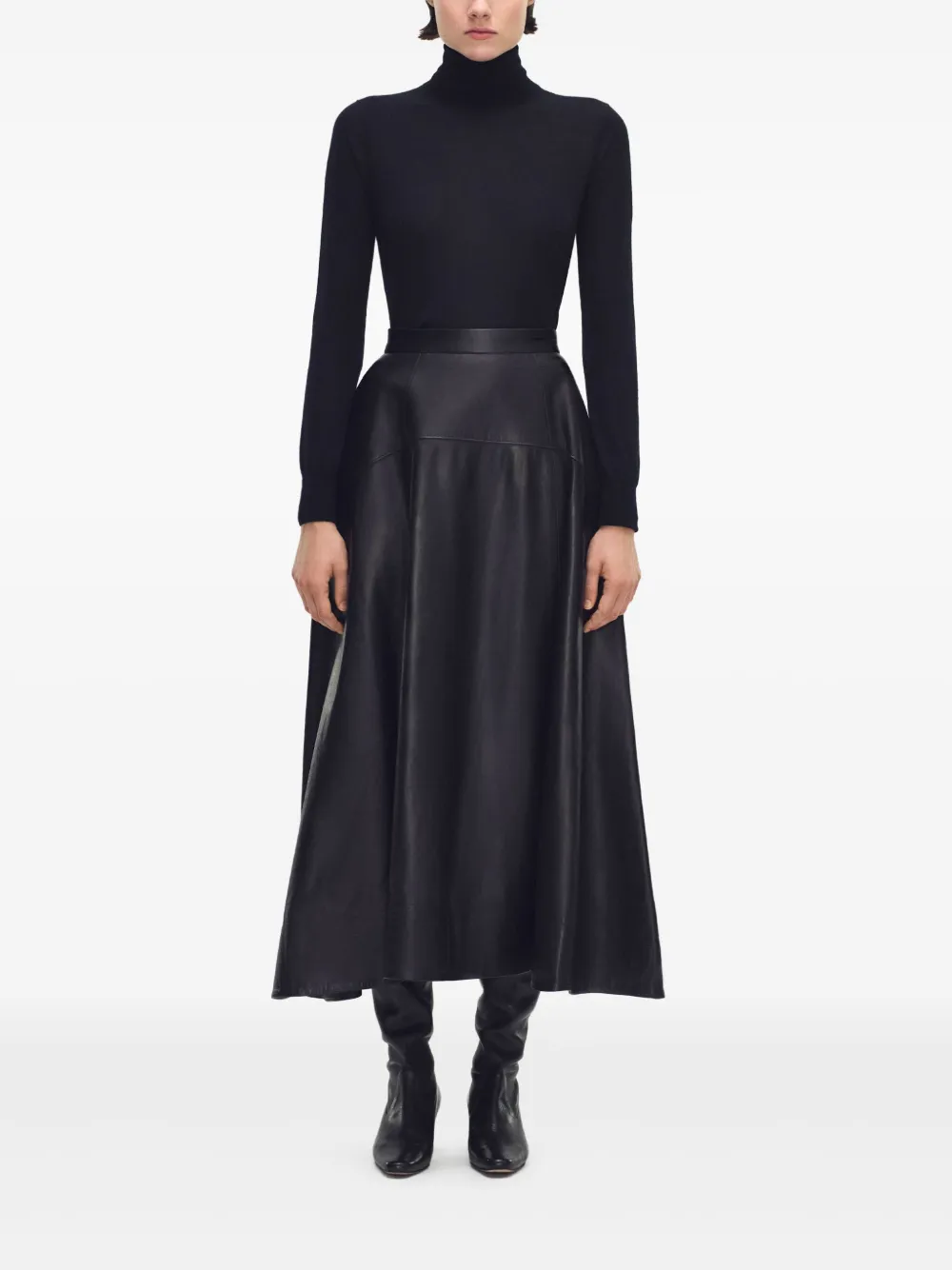 Adam Lippes leather skirt - Zwart