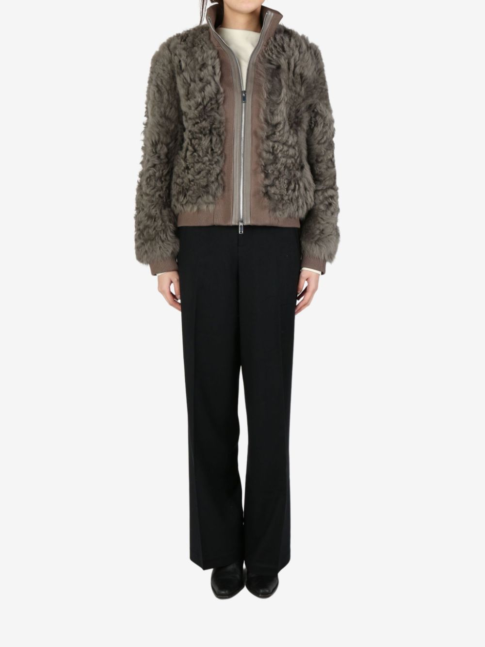 ATELIER NEW YORK shearling jacket - Grey