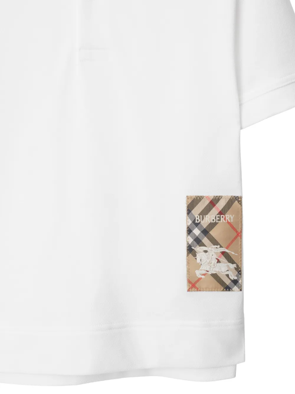 Burberry Kids Geruit poloshirt met label Wit