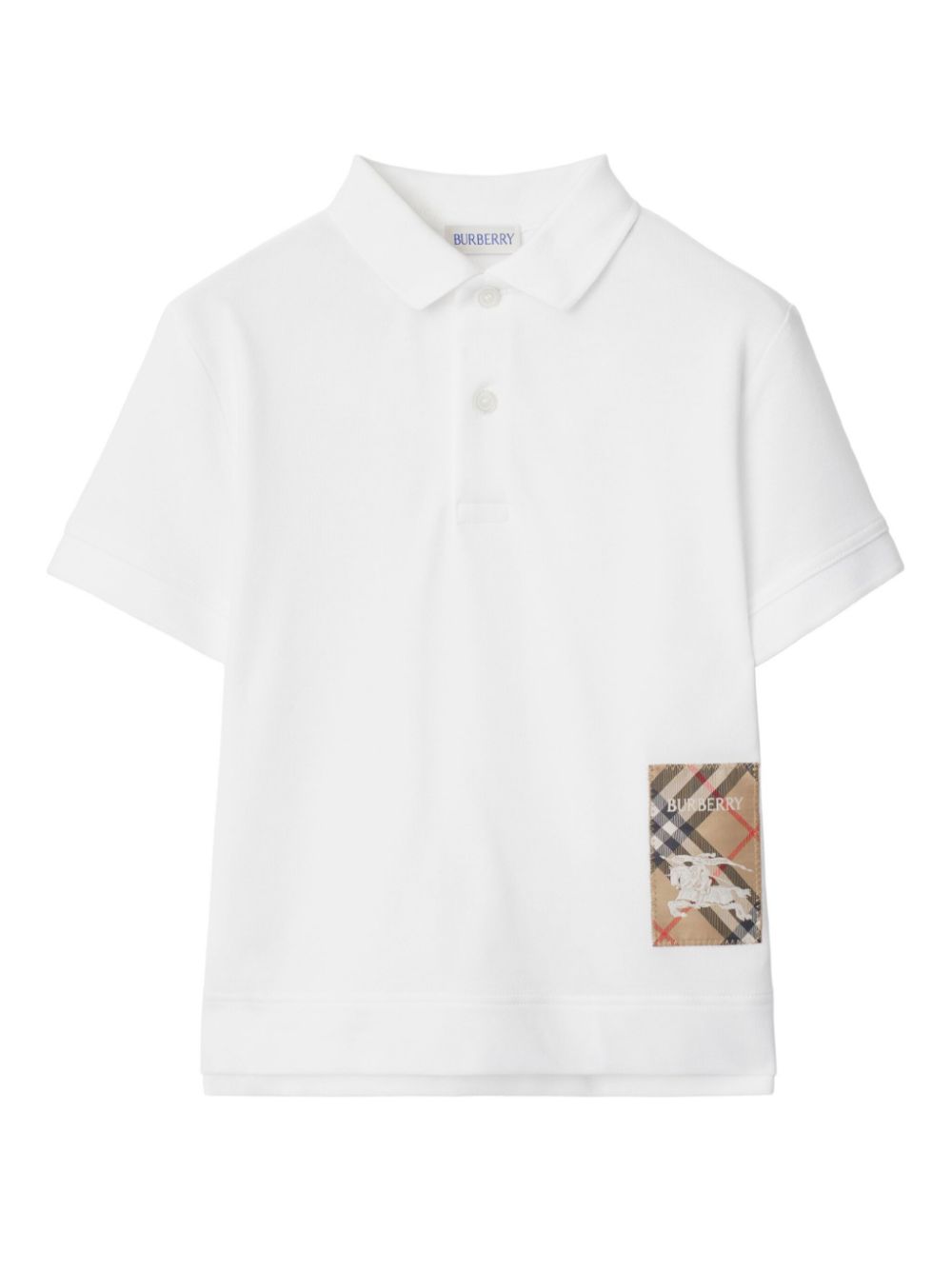 Burberry Kids Check Label polo shirt - White