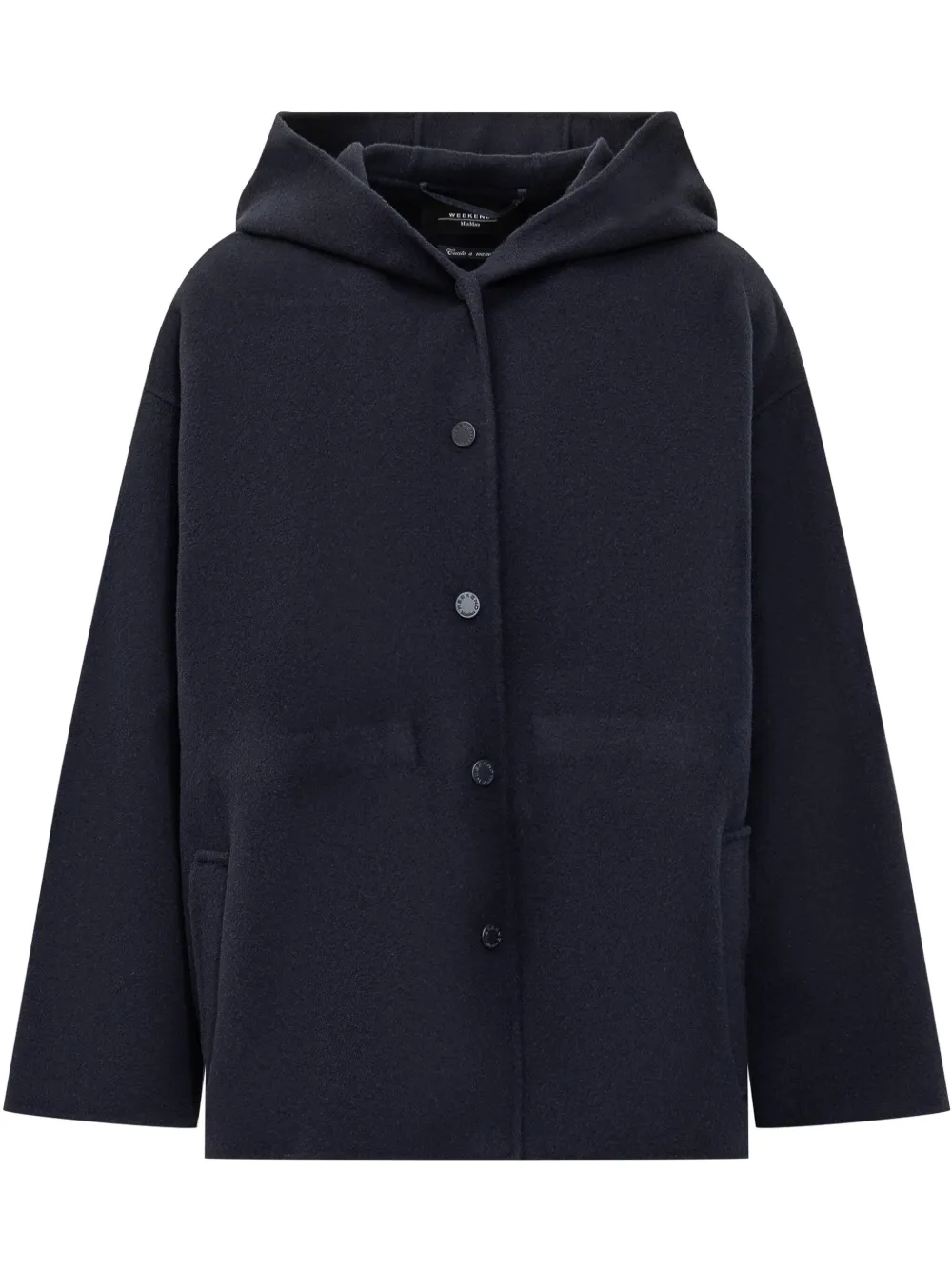 Weekend Max Mara Wollen jas met capuchon Blauw