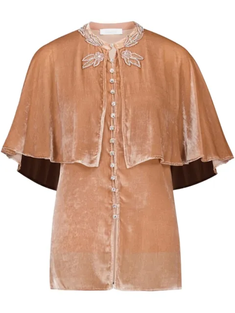 Rabanne floral-embroidered top