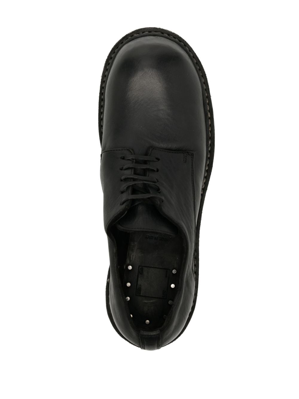 Guidi horse full grain derby shoes Black