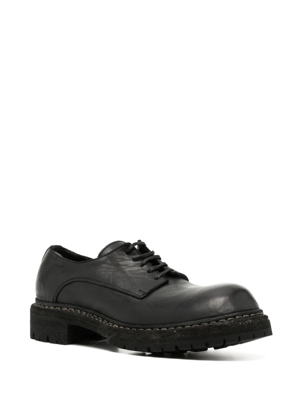 Guidi horse full grain derby shoes - Zwart