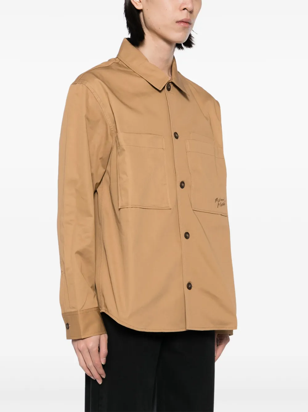 Maison Kitsuné Katoenen overhemd Bruin