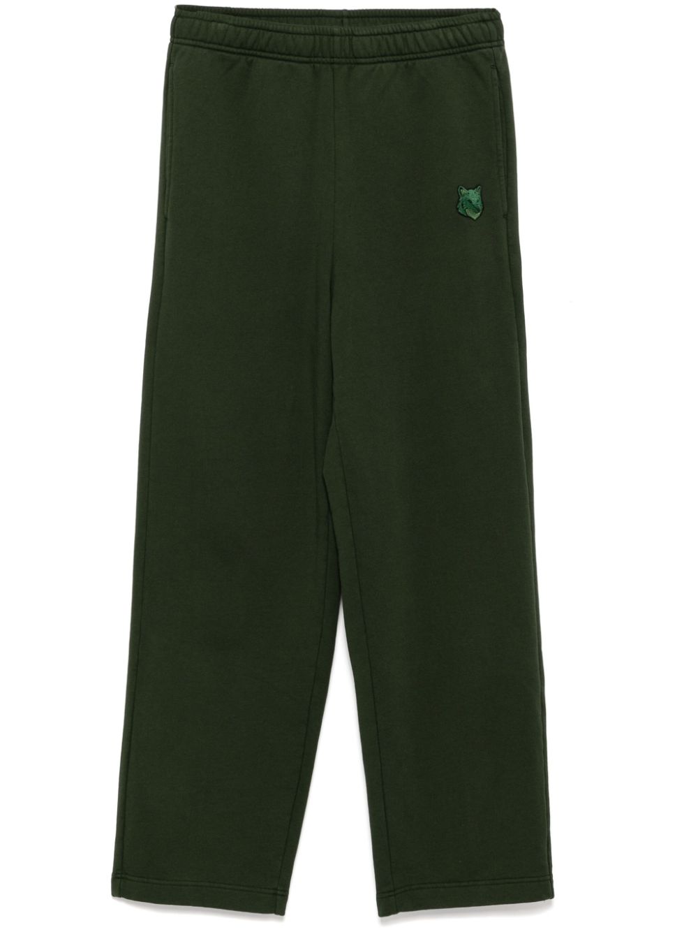 Maison Kitsuné bold fox head patch pants - Green