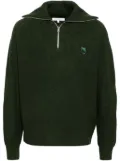 Maison Kitsuné zip-collar jumper - Green