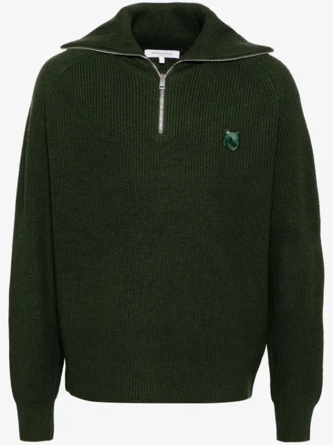 Maison Kitsuné zip-collar jumper