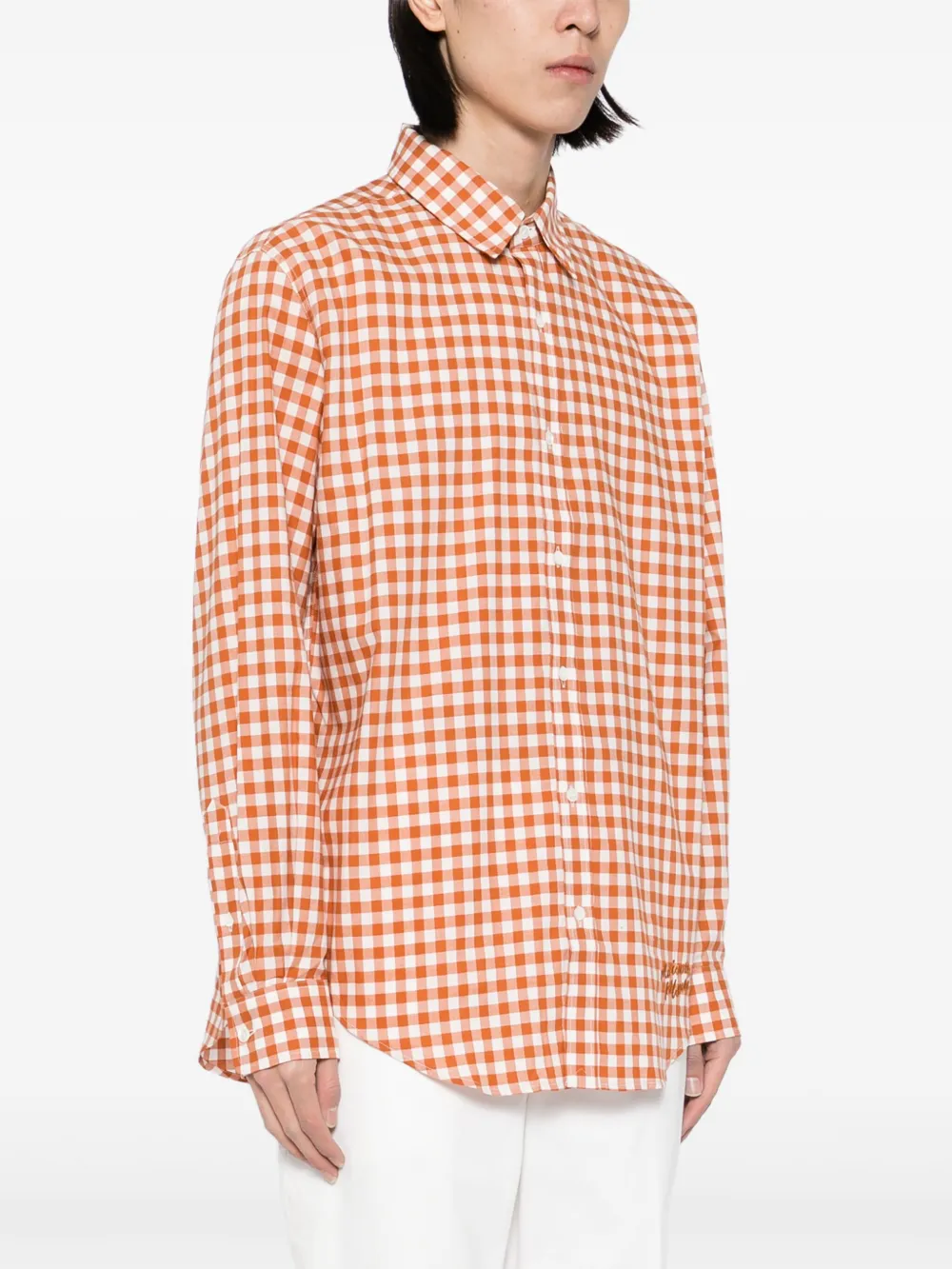 Maison Kitsuné Overhemd met gingham ruit Oranje