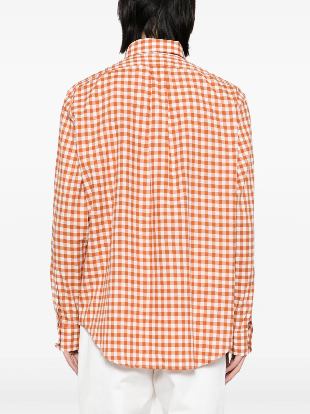 Maison Kitsuné Overhemd met gingham ruit Oranje