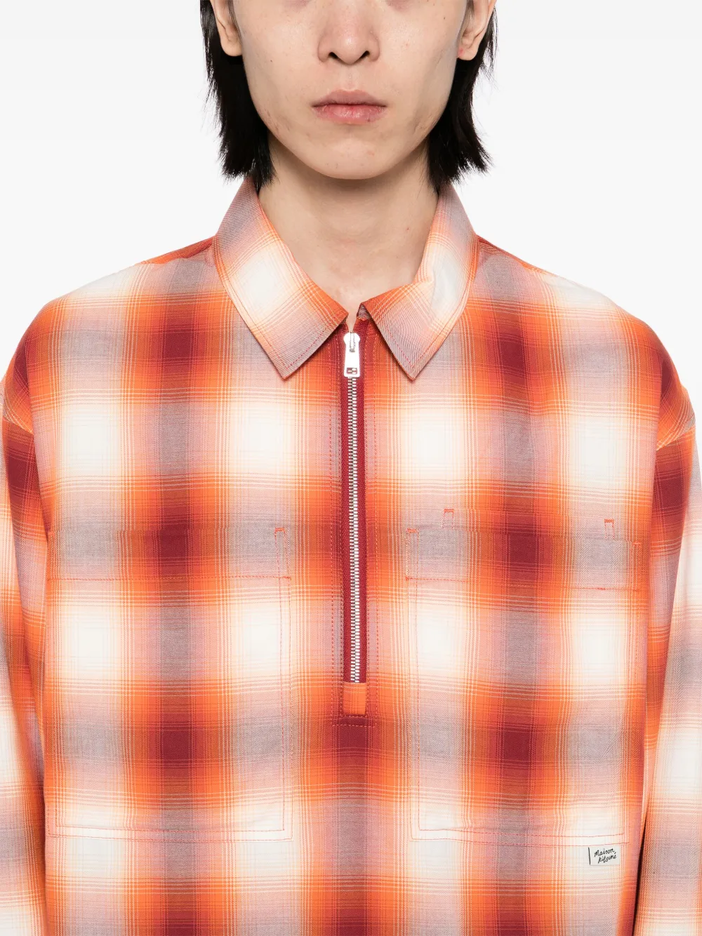 Maison Kitsuné Geruit overhemd Oranje