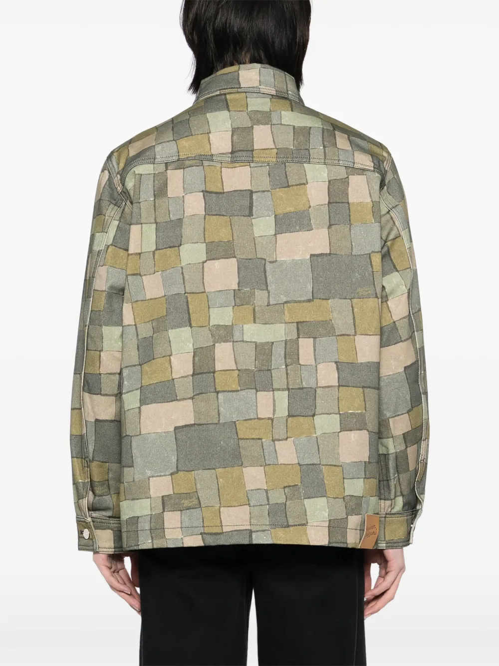 Maison Kitsuné Shirtjack met geometrische print Groen