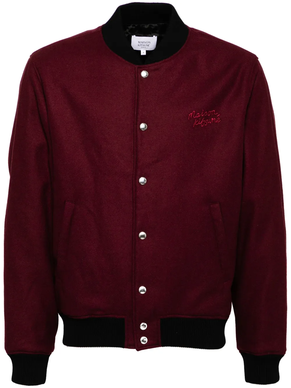 Maison Kitsuné logo-embroidered bomber jacket