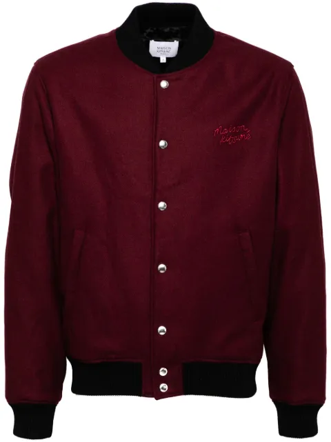 Maison Kitsuné chamarra bomber con logo bordado
