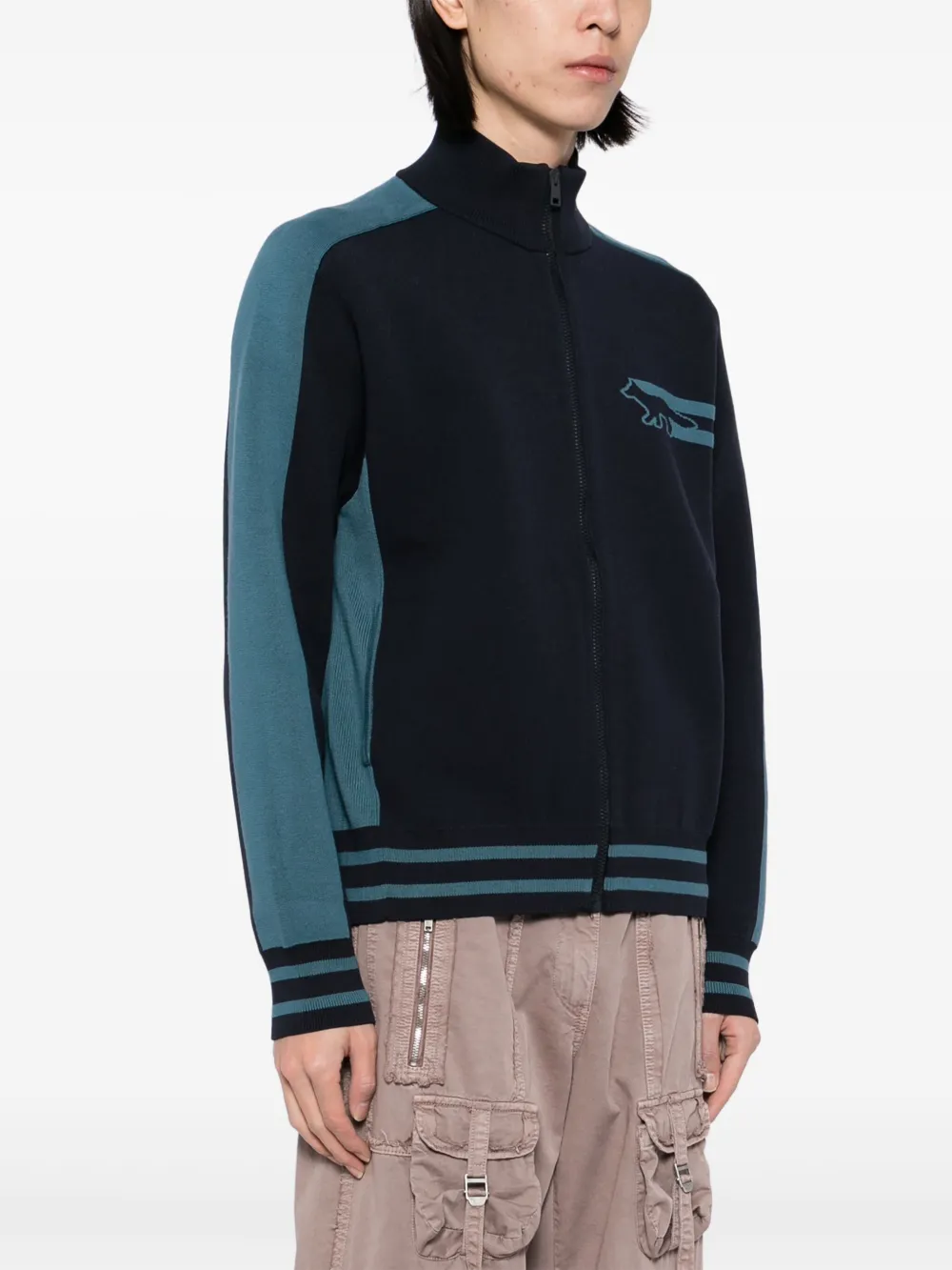 Maison Kitsuné Trui met rits Blauw