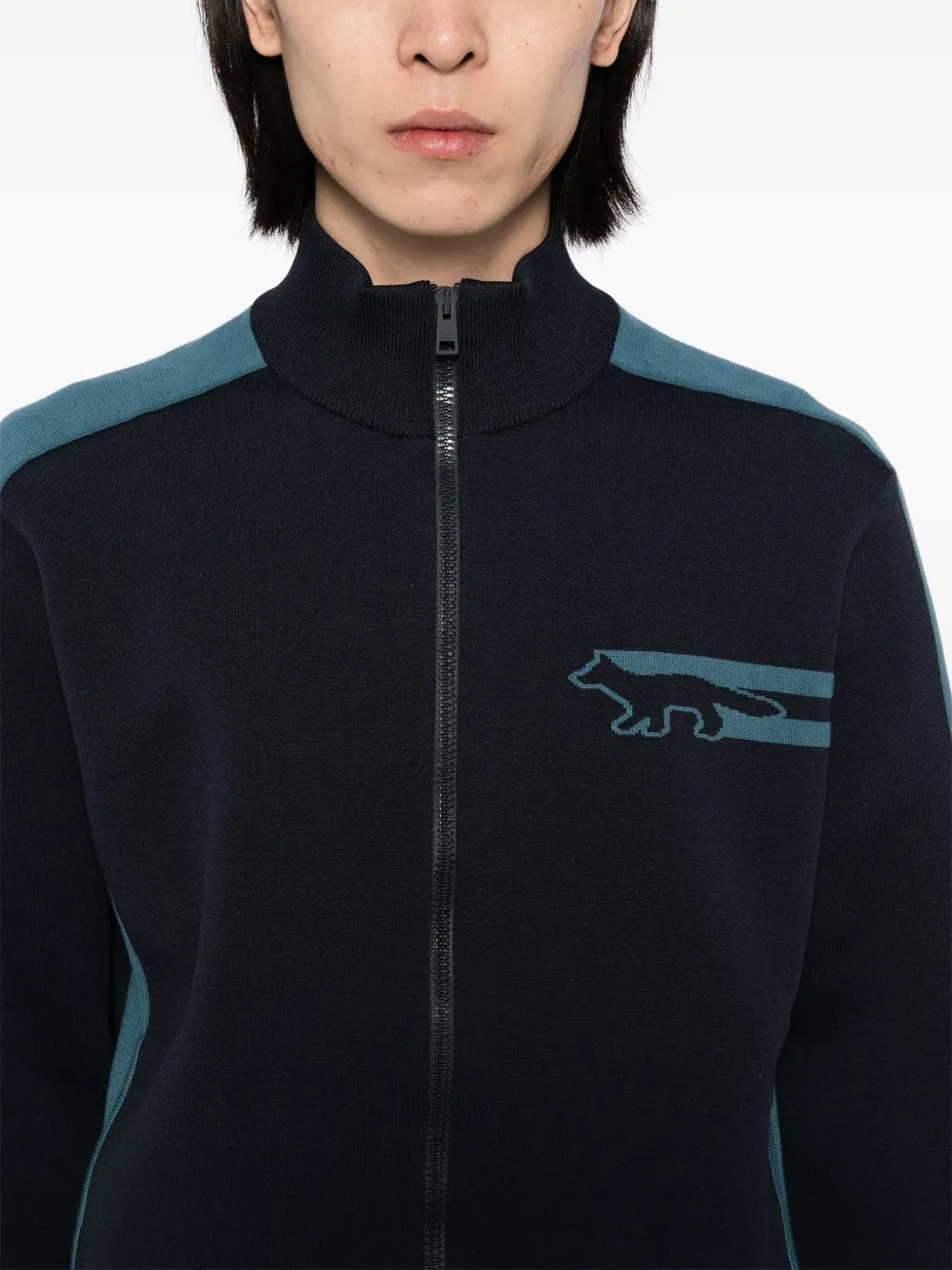 Maison Kitsuné Trui met rits Blauw