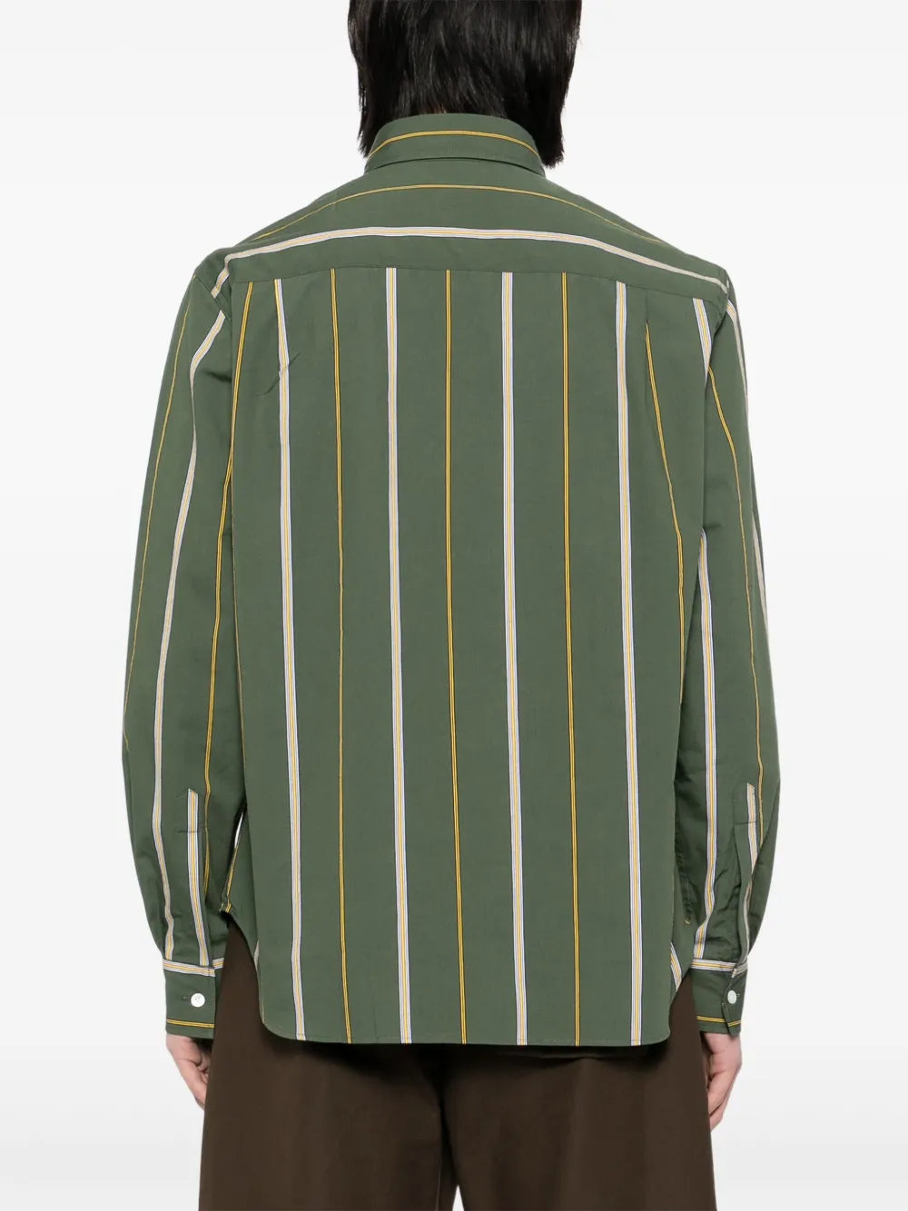 Maison Kitsuné Gestreept overhemd Groen