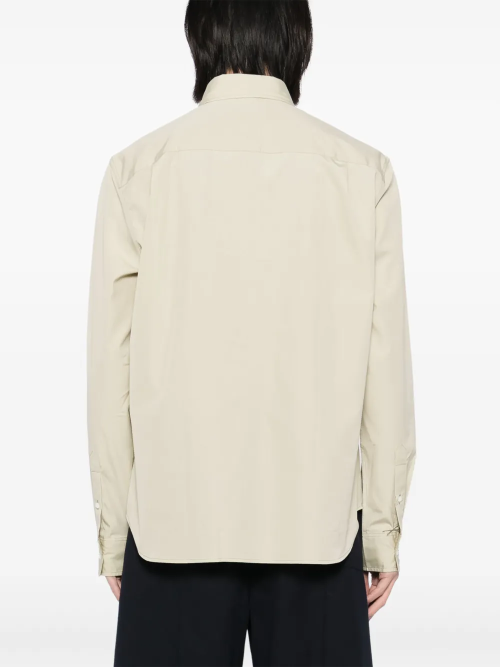 Maison Kitsuné Overhemd met geborduurde vossenkop Beige