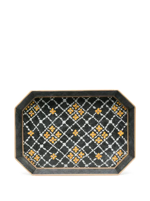 Les-Ottomans bandeja de hierro pintada a mano de 30cm x 43cm
