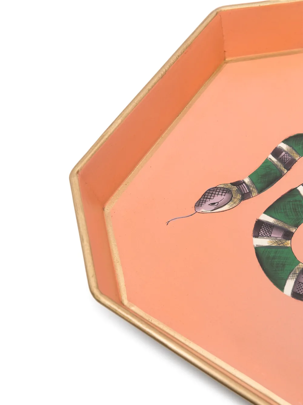 Les-ottomans Hand-painted Iron Tray (30cm X 43cm) In Pink