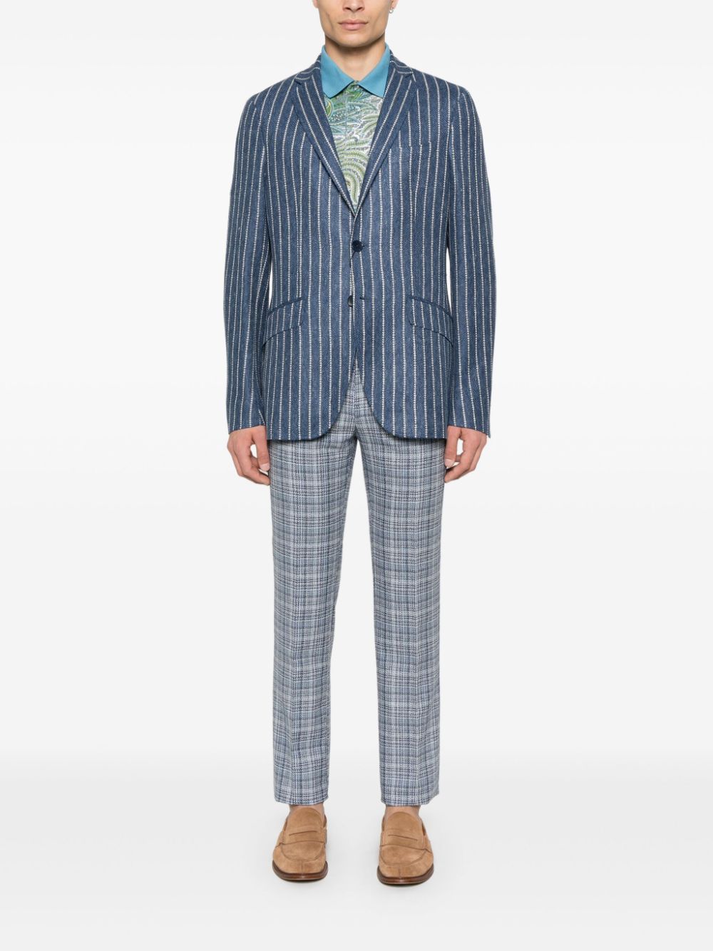 ETRO tweed trousers - Blauw