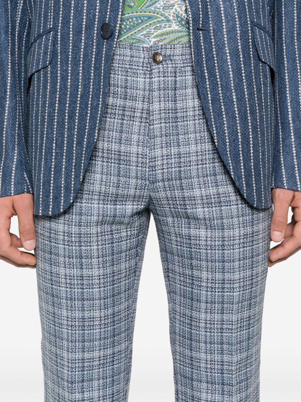 ETRO tweed trousers Blauw