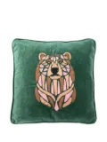 Les-Ottomans embroidered velvet cushion (50cm x 50cm) - Green