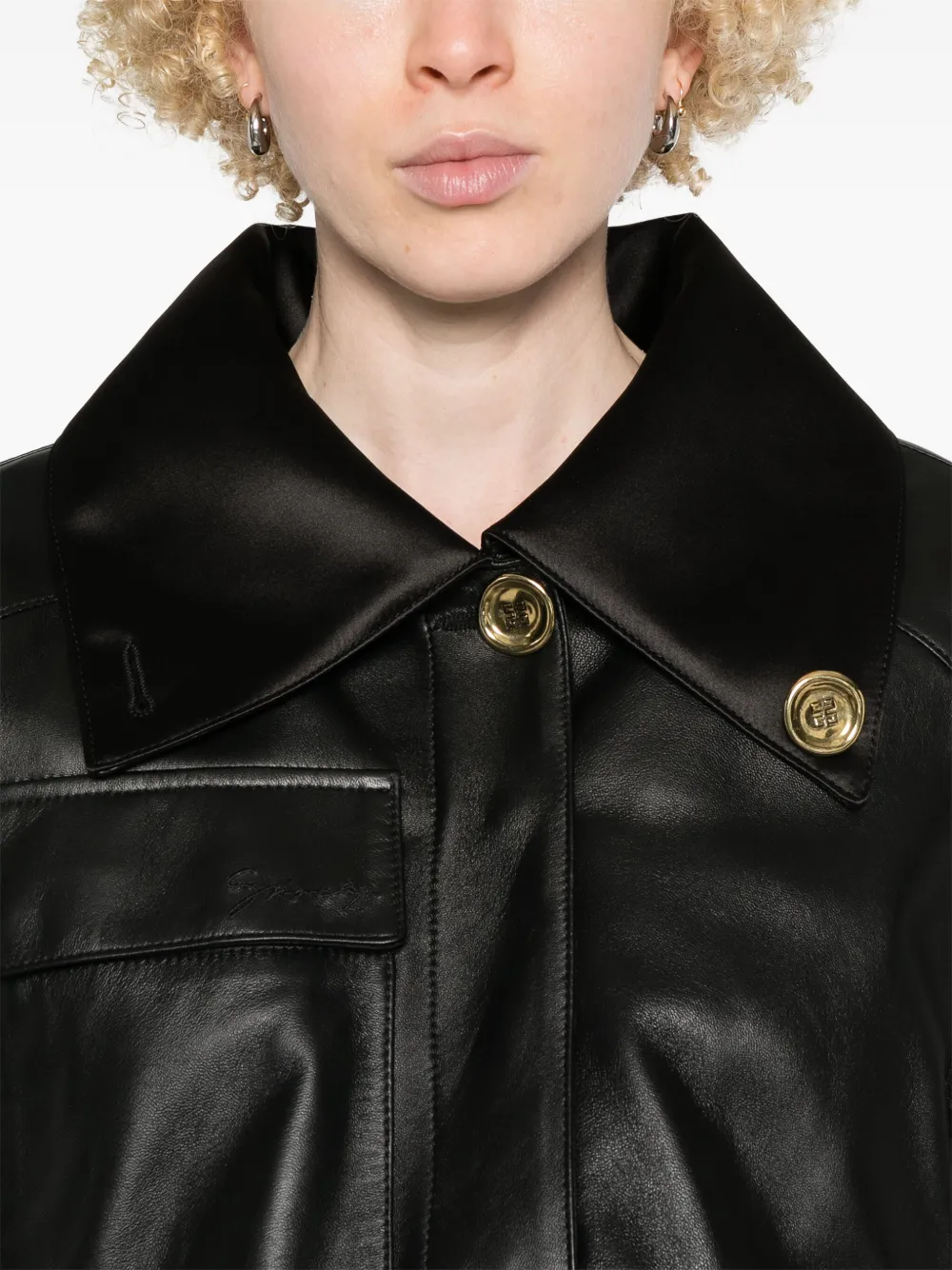 GIVENCHY ADJUSTABLE-COLLAR LEATHER JACKET