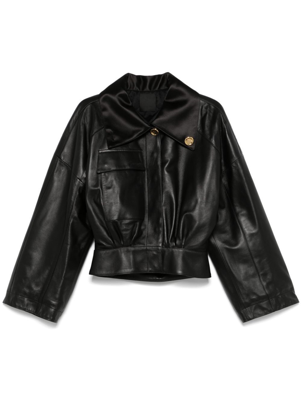 Givenchy adjustable-collar leather jacket - Black