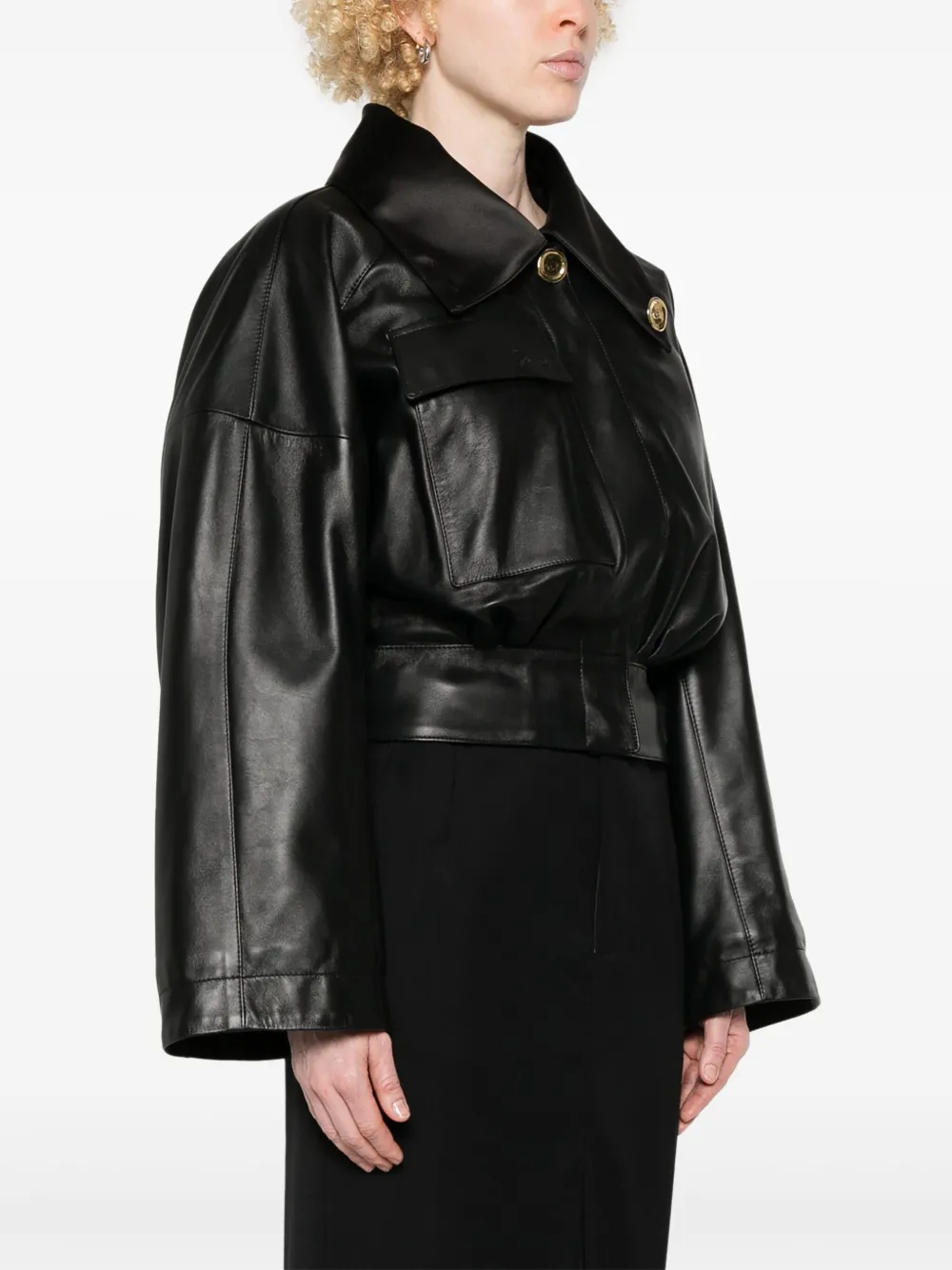 GIVENCHY ADJUSTABLE-COLLAR LEATHER JACKET