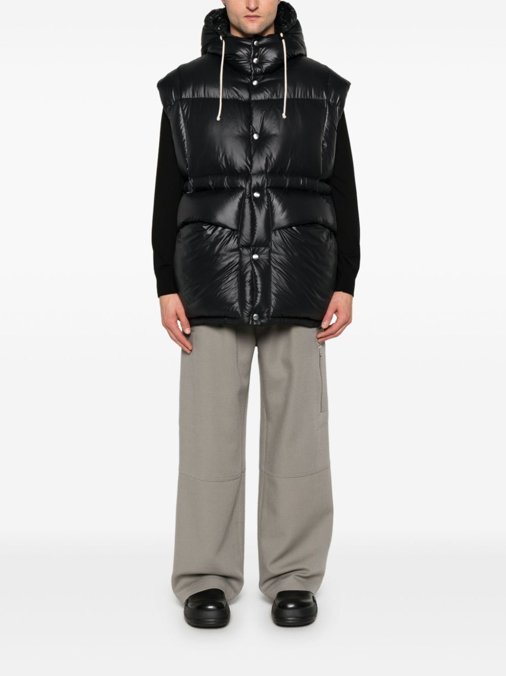 Jil Sander Gewatteerde bodywarmer - Zwart