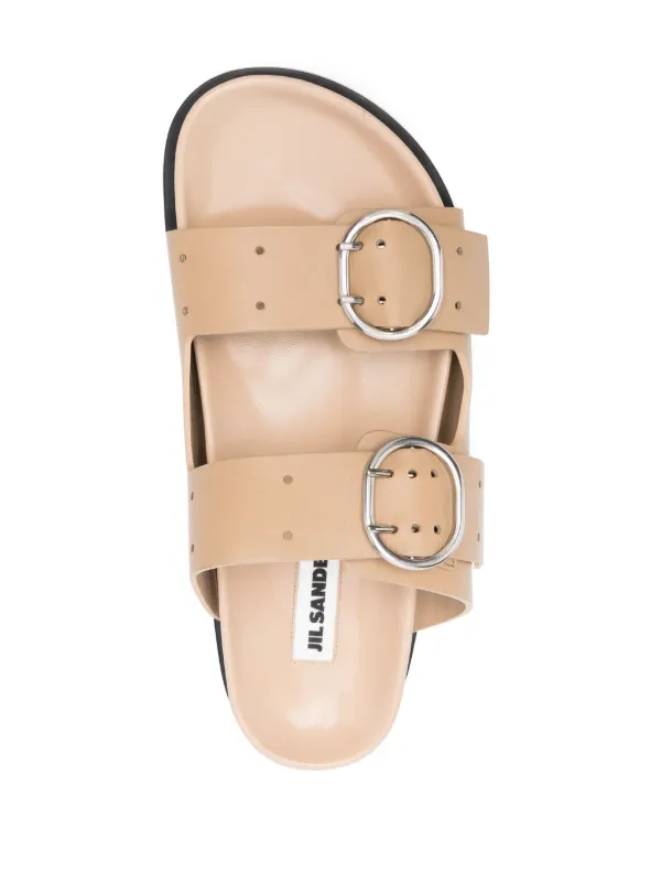 Jil Sander Pre-Owned レザー サンダル | ニュートラル | FARFETCH JP