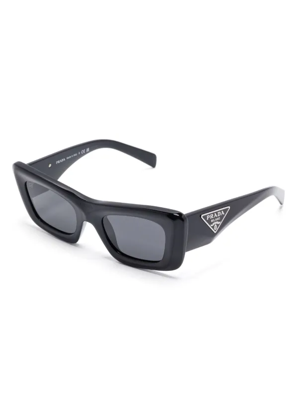 Prada Pre-Owned triangle-logo Sunglasses | Black | FARFETCH JO