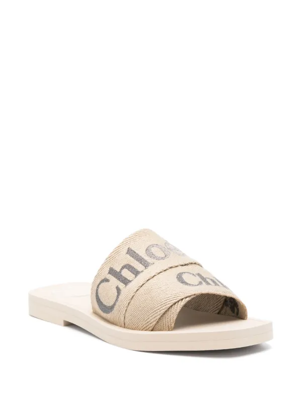 【Chloe】550 - WOODY◆CHC22U550Z3 Chloé Woody Slides | Neutrals | FARFETCH