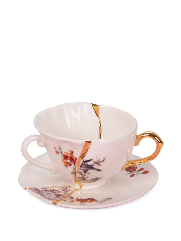 Seletti Kintsugi Tea Cup And Saucer Set | Neutrals | FARFETCH