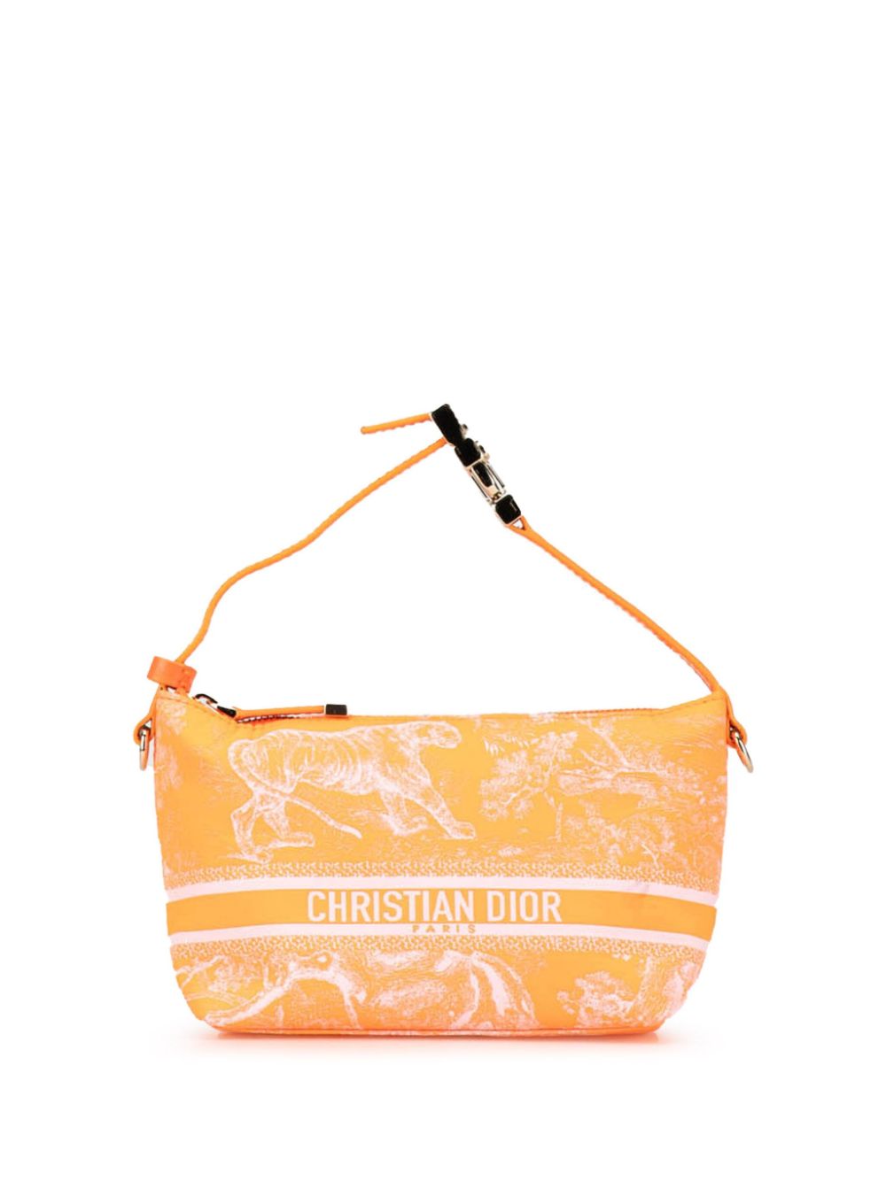 Christian Dior Pre-Owned 2022 Small Technical Fabric Toile de Jouy Reverse DiorTravel Nomad Pouch handbag - Orange