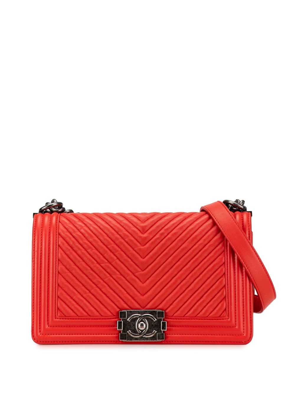 CHANEL 2014-2015 Medium Chevron Lambskin Boy Flap crossbody bag Women