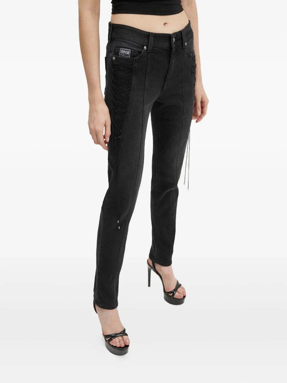 Versace Jeans Couture Lace-up Jeans - Black 