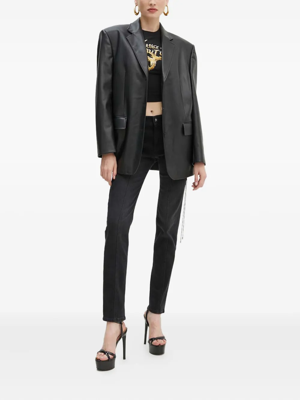  Versace Jeans Couture Lace-up Jeans - Black 