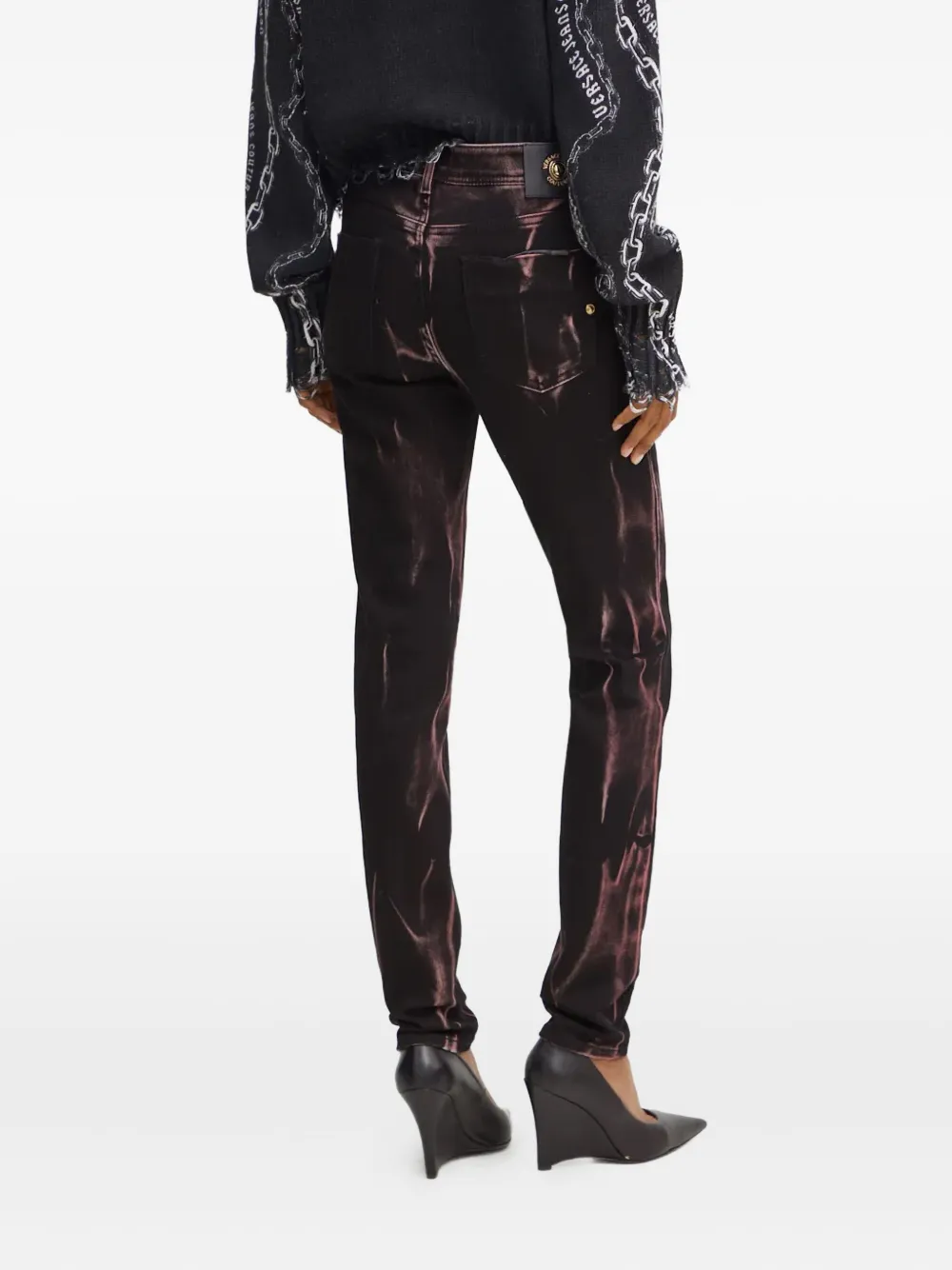 Versace Jeans Couture Buttoned Jeans In Brown