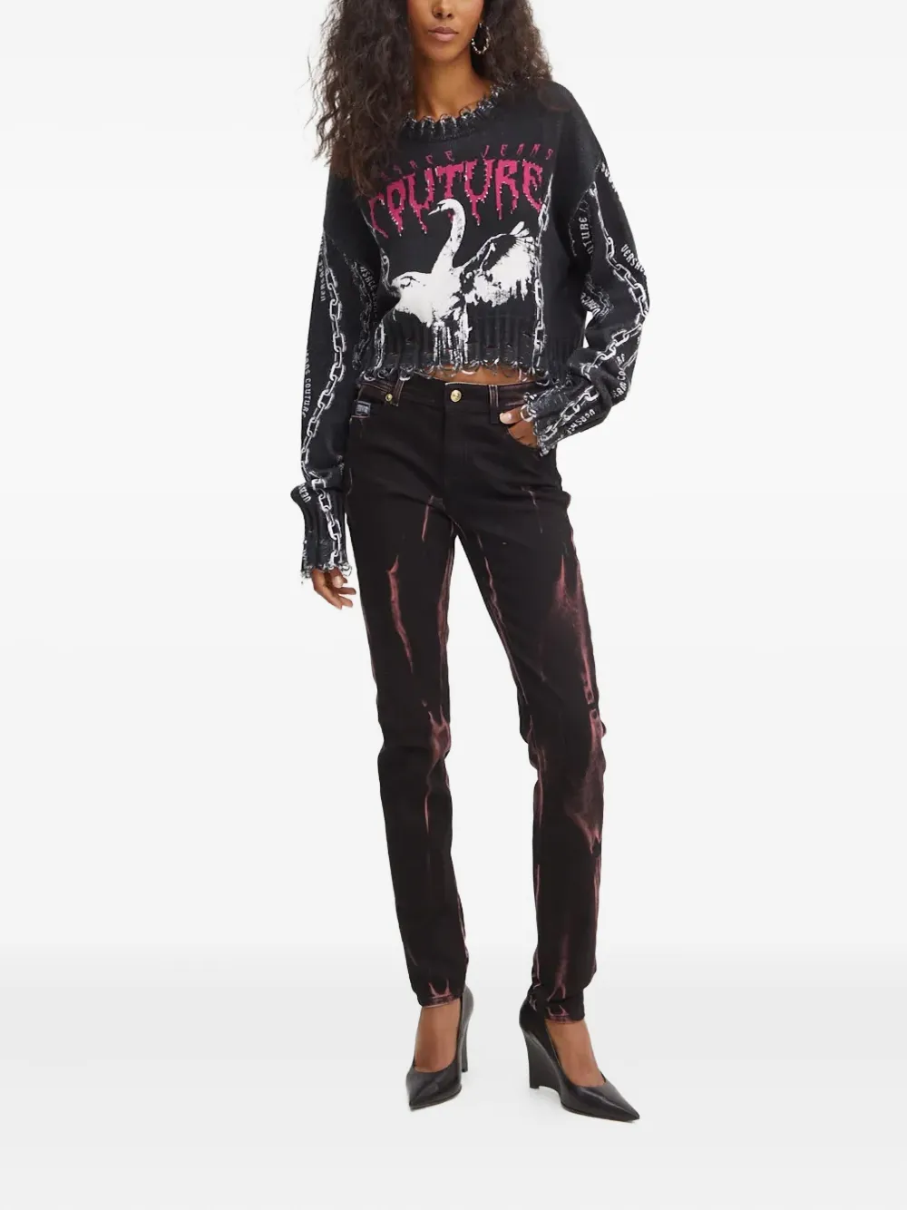 Versace Jeans Couture Buttoned Jeans In Brown