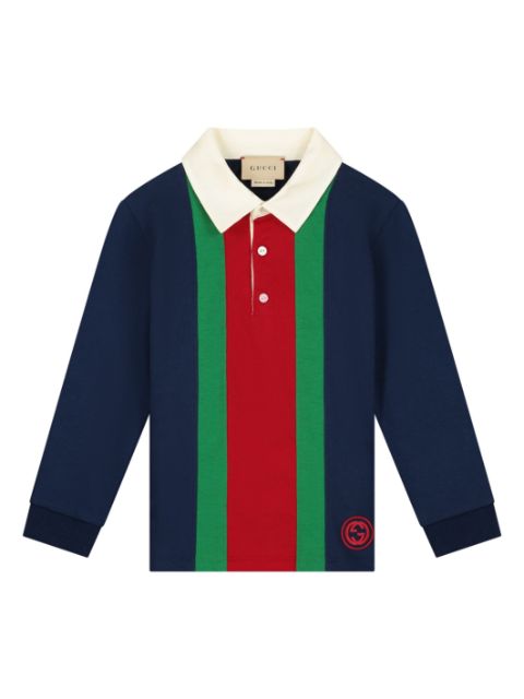 Gucci Kids Poloshirt mit Webstreifen