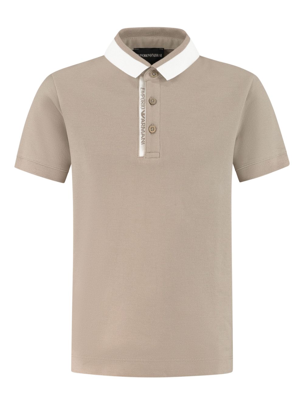 Emporio Ar i Kids Poloshirt met logoplakkaat Beige