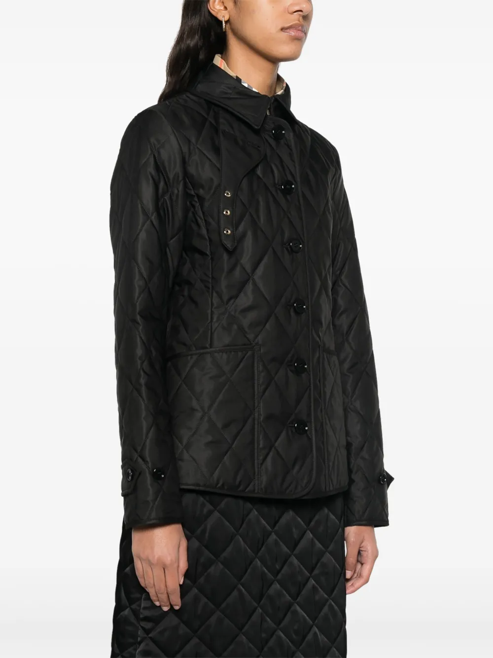 Burberry Gewatteerd jack Zwart