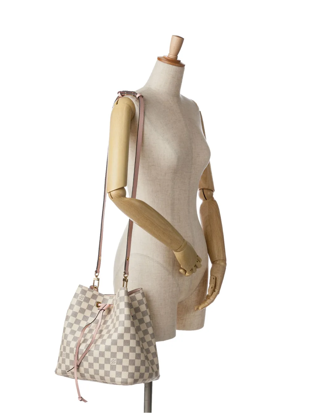 Affordable Louis Vuitton Pre-Owned 2019 Damier Azur Neonoe MM bucket bag WOMEN