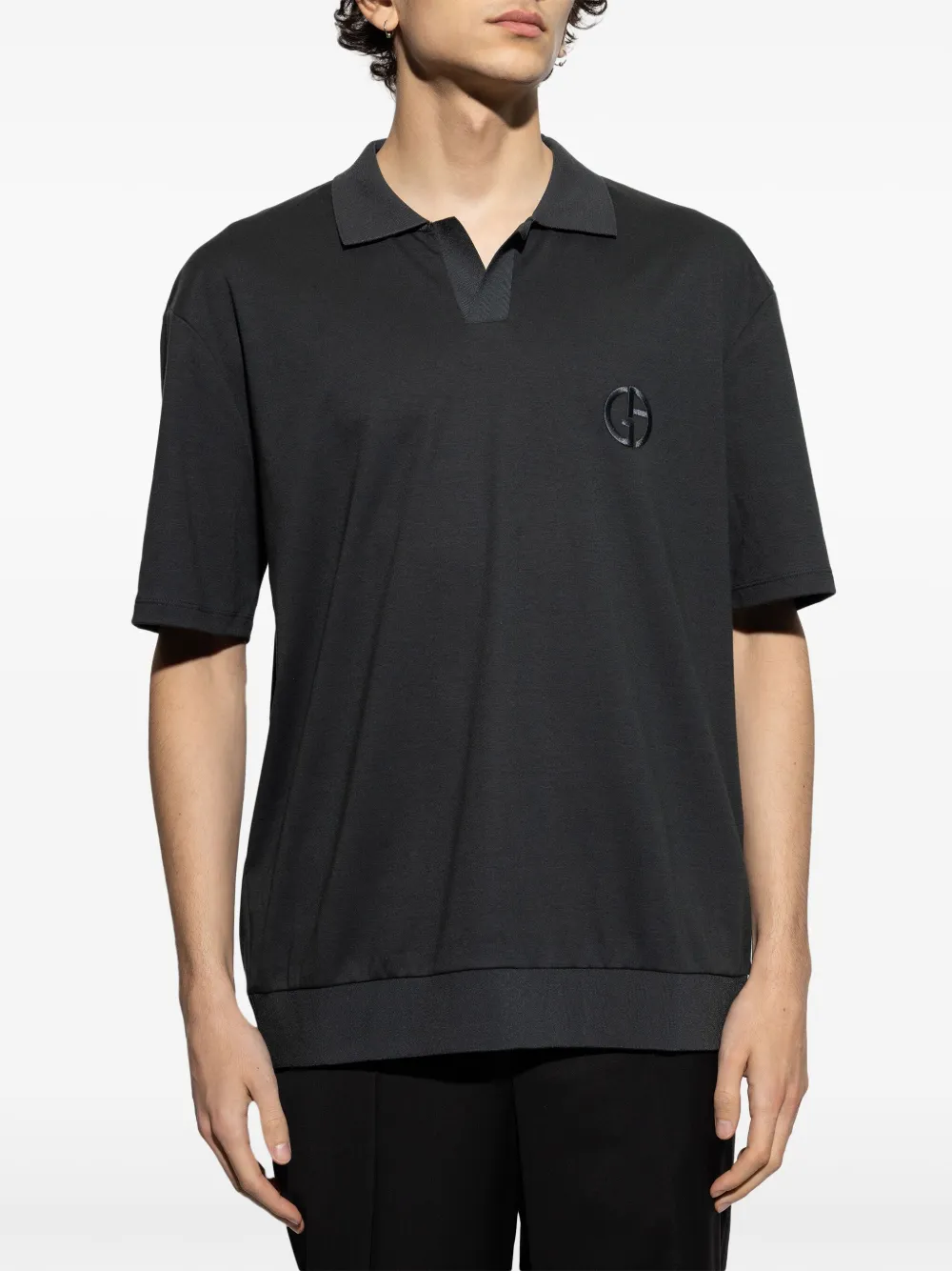 giorgioarmani Giorgio Armani Katoenen poloshirt - Zwart