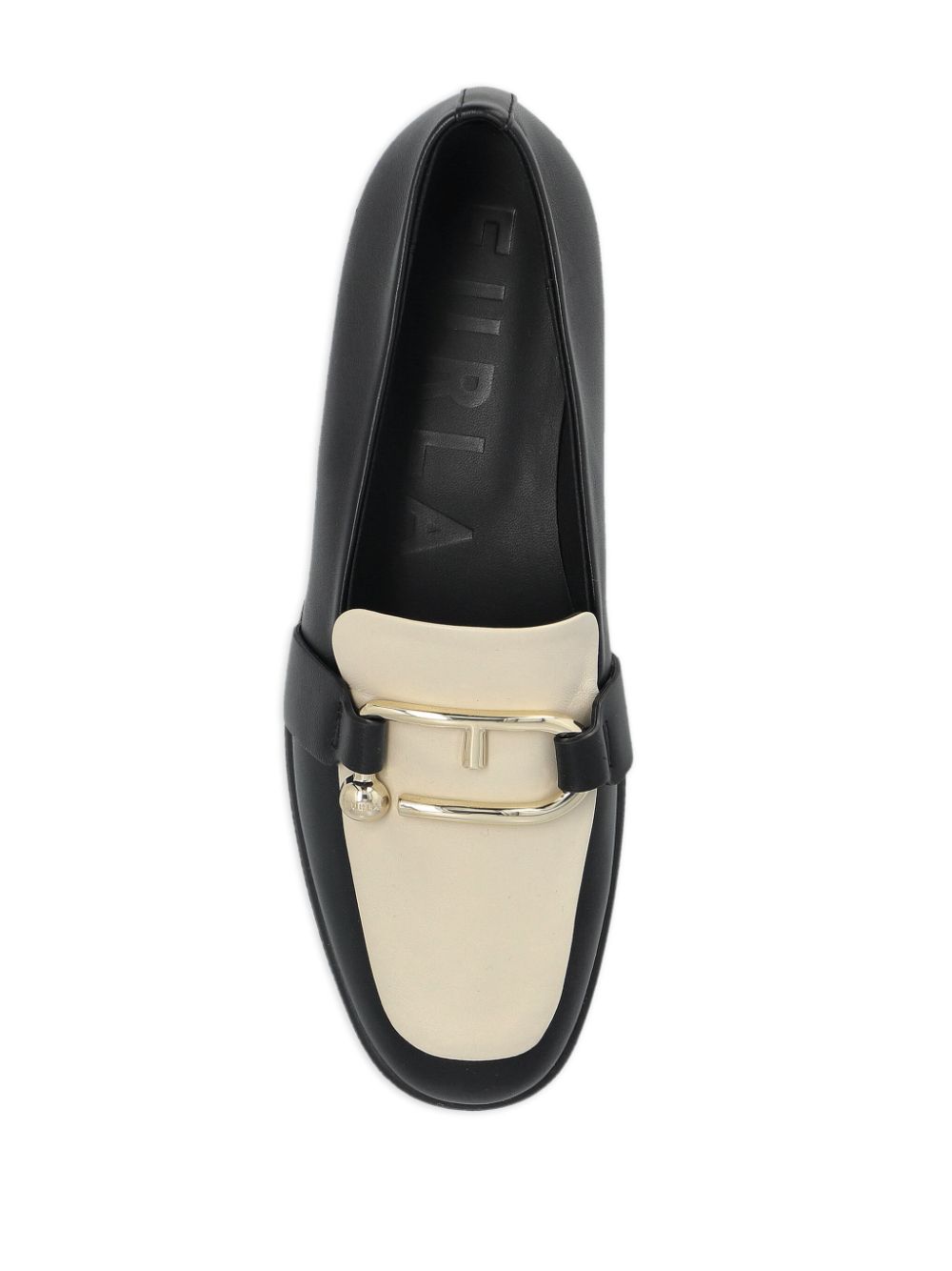 Furla Loafers met logoplakkaat Zwart