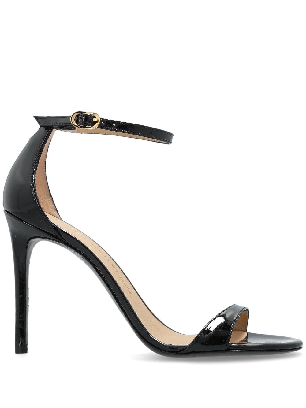 Stuart Weitzman 100mm leather sandals Black