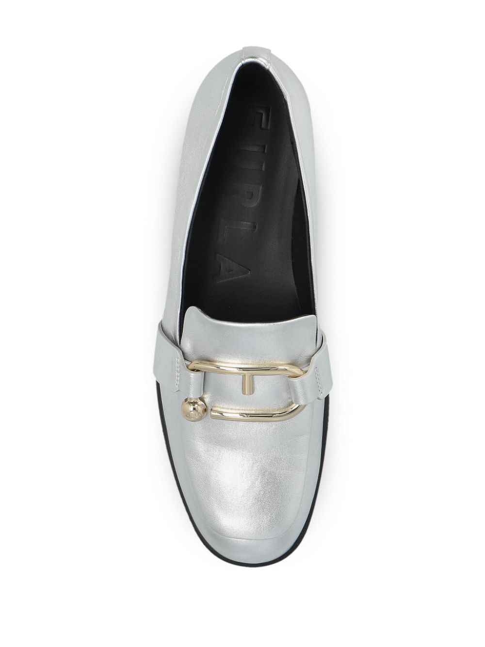 Furla Loafers met logoplakkaat Grijs