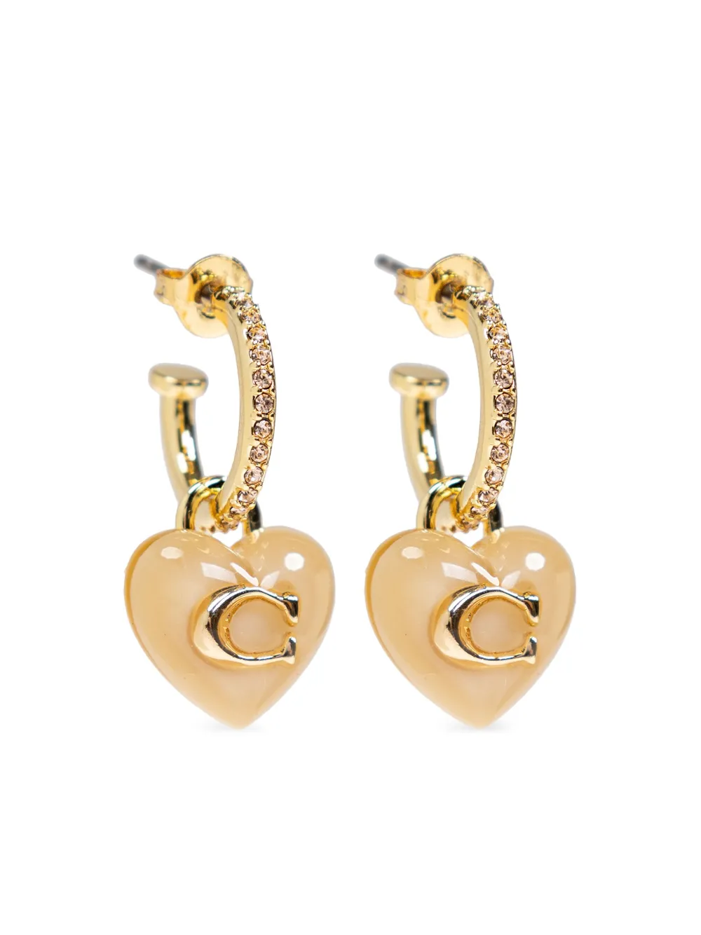 Coach heart-charm hoop earrings - Oro